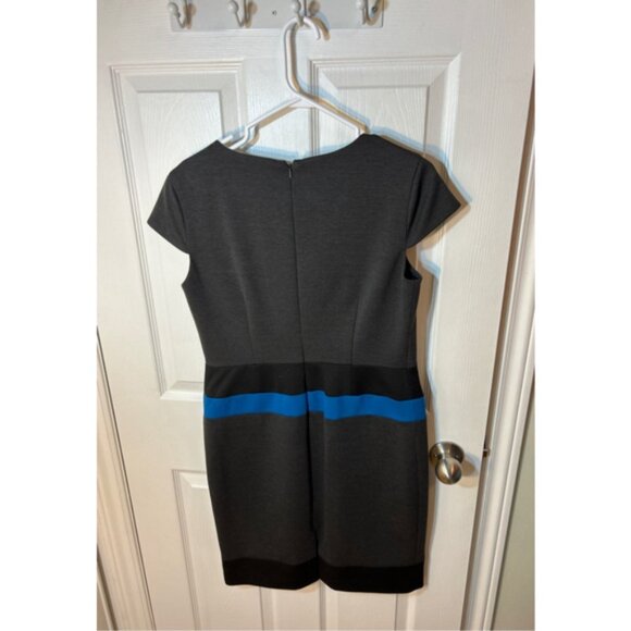 Anne Klein colour block cap sleeve midi career dress Size 8 - Picture 8 of 8